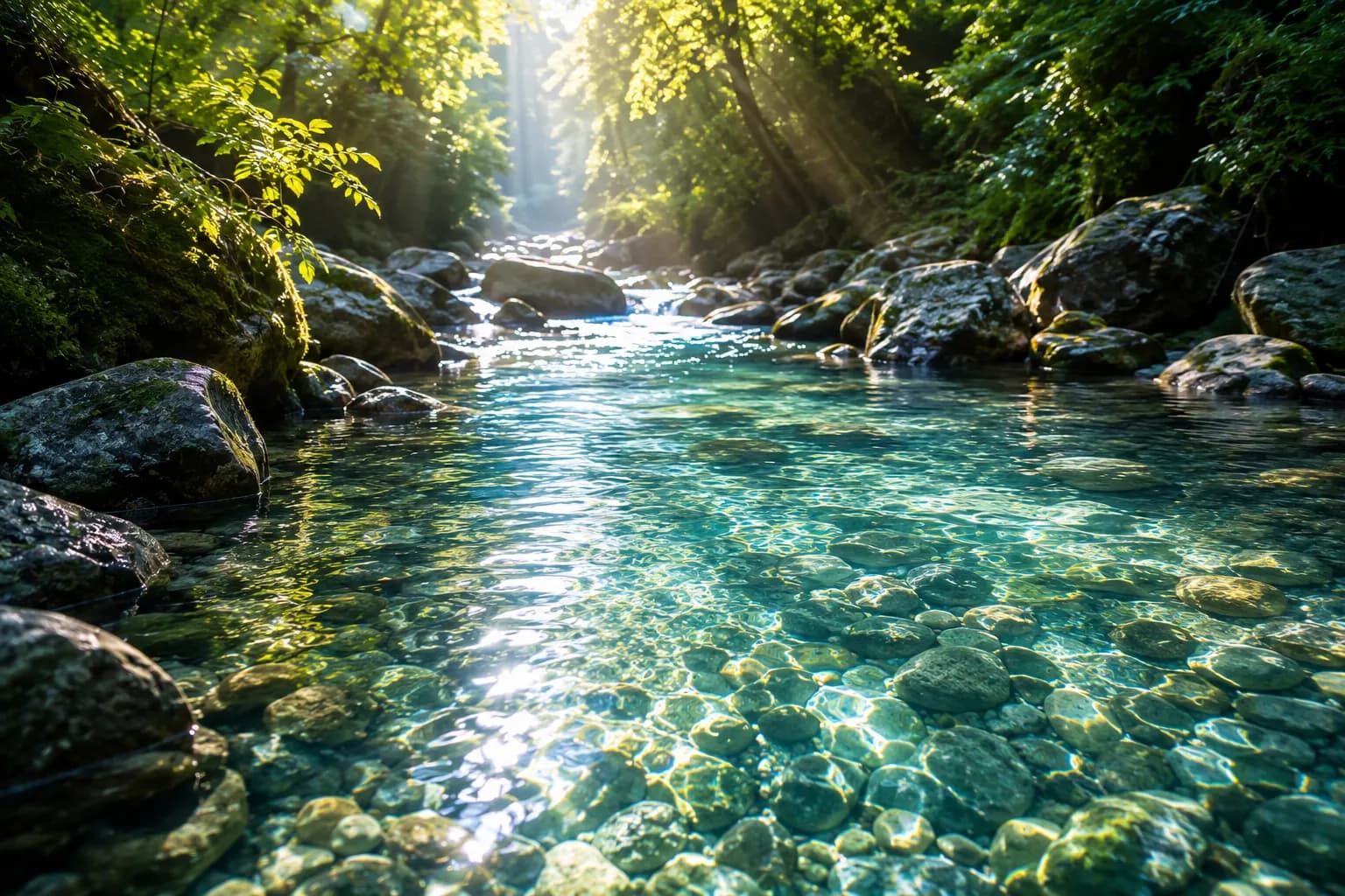 Agua cristalina como símbolo de renovación y claridad